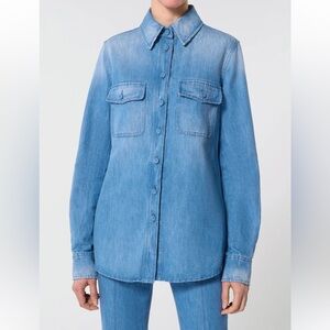 Gabriela Hearst Blue Denim Button-Up Shirt - Brand New